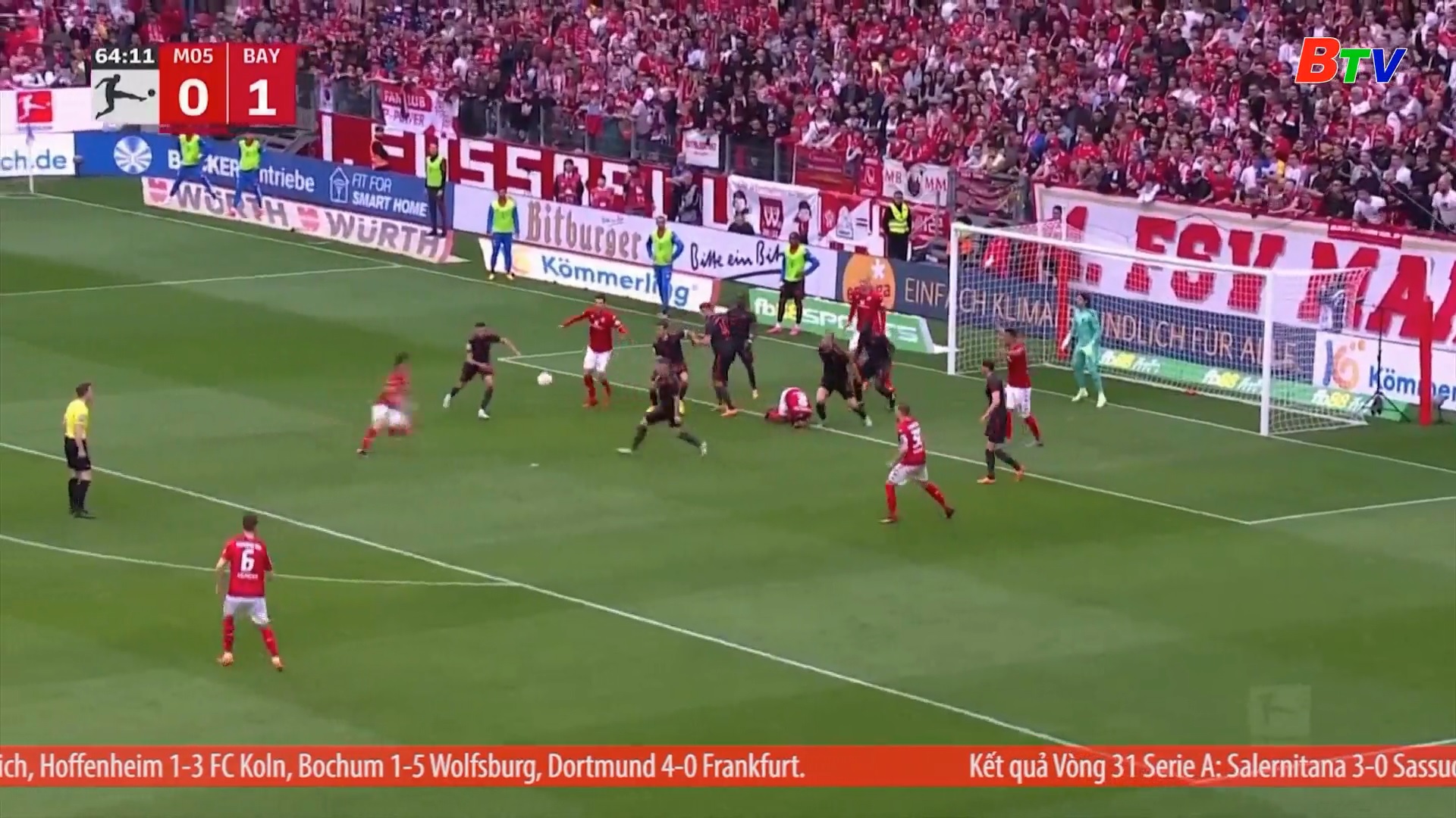 Vòng 29 Bundseliga – Bayern Munich thất bại trên sân của Mainz 05